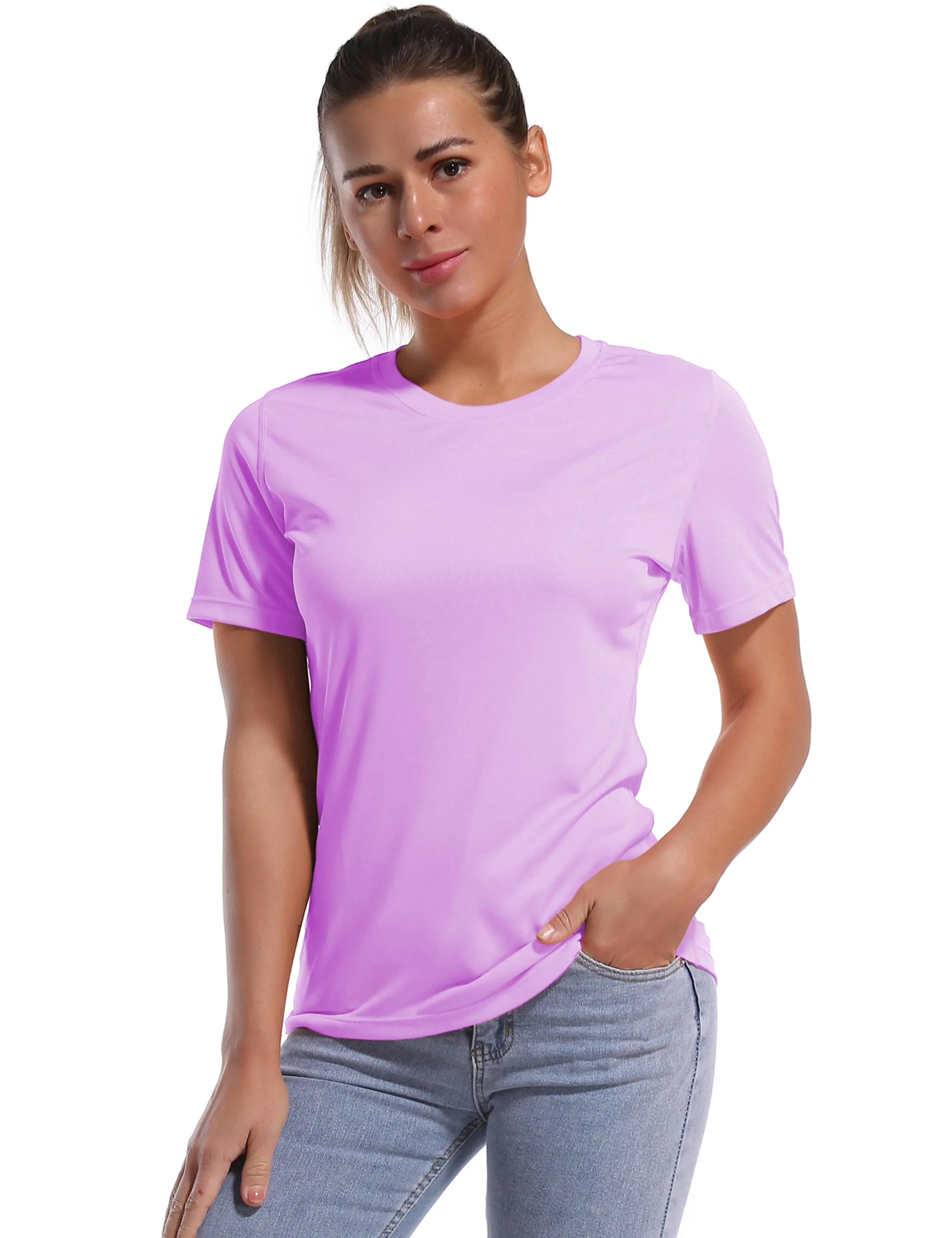 Short Sleeve Athletic Shirts purple_yogastudio