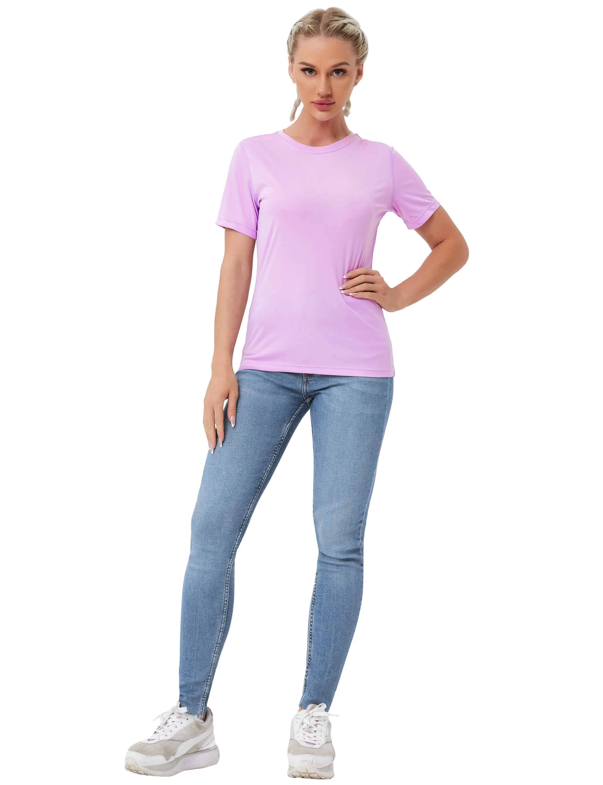 Short Sleeve Athletic Shirts purple_yogastudio