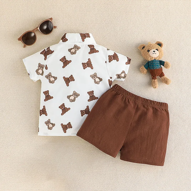 Short Sleeve Shirt shorts Two-piece Boy's POLO Shirt Set