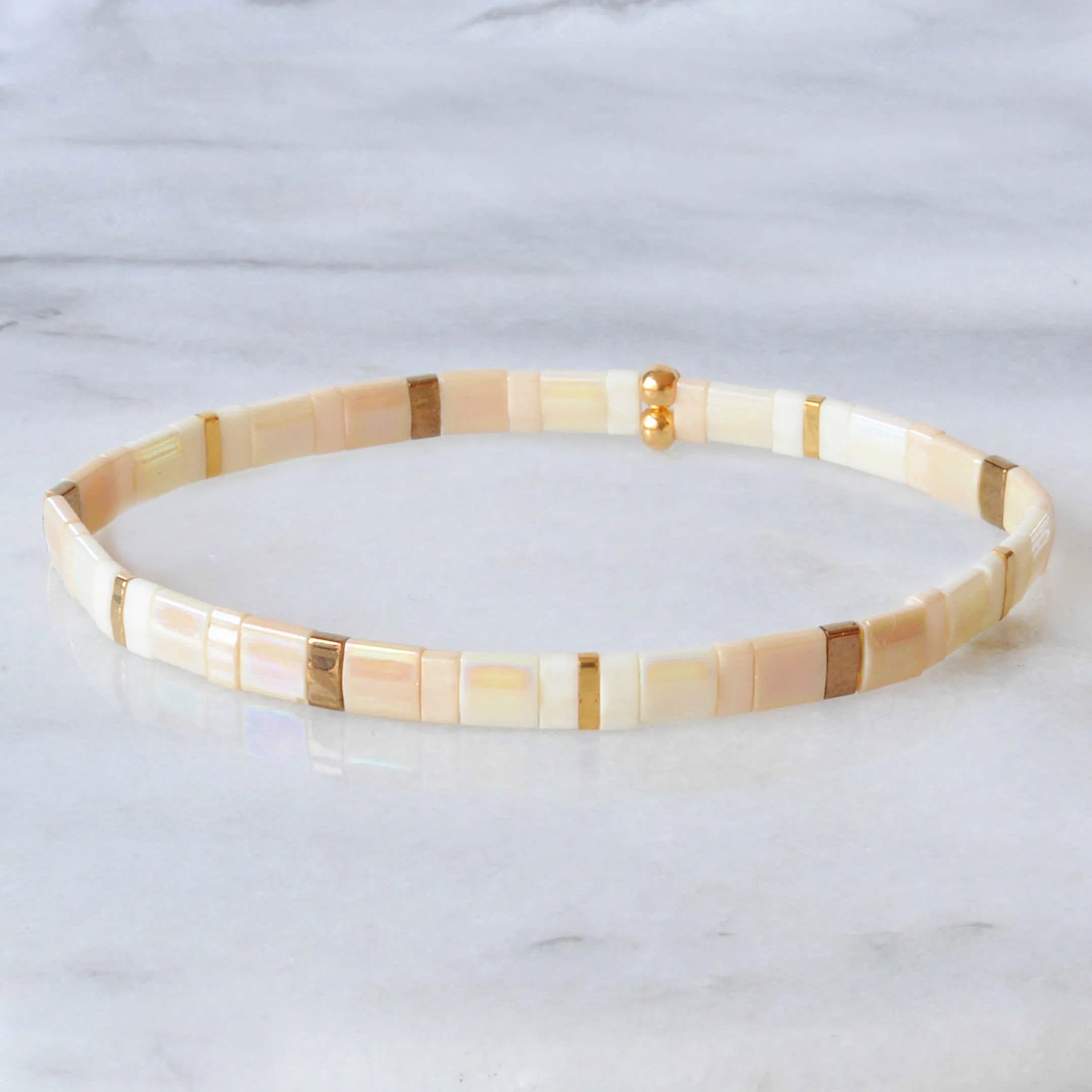 Stretch Tile Bracelet - CREAMY