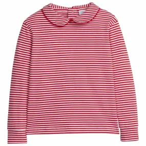 Striped Peter Pan Shirt - Red