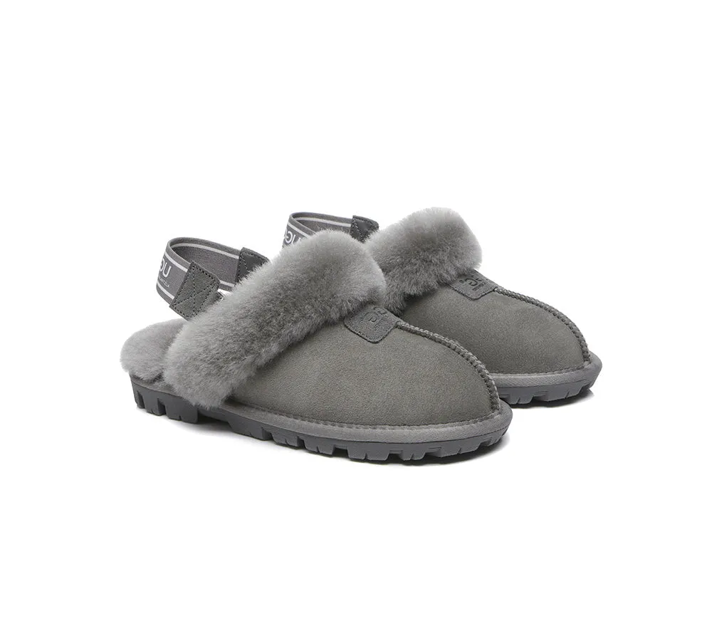 UGG AUSTRALIAN SHEPHERD Sheepskin Wool Removable Strap Slingback Slippers Suzie