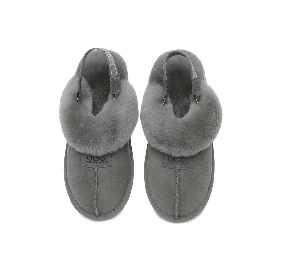 UGG AUSTRALIAN SHEPHERD Sheepskin Wool Removable Strap Slingback Slippers Suzie