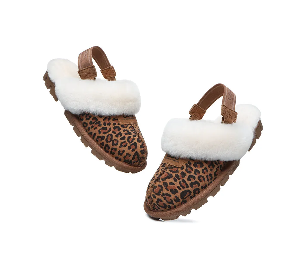 UGG AUSTRALIAN SHEPHERD Sheepskin Wool Removable Strap Slingback Slippers Suzie