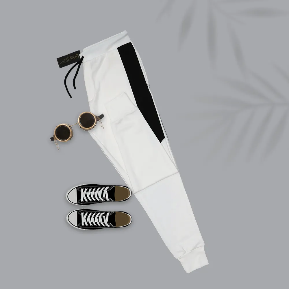 White Fashion Knitted Jogger Pants