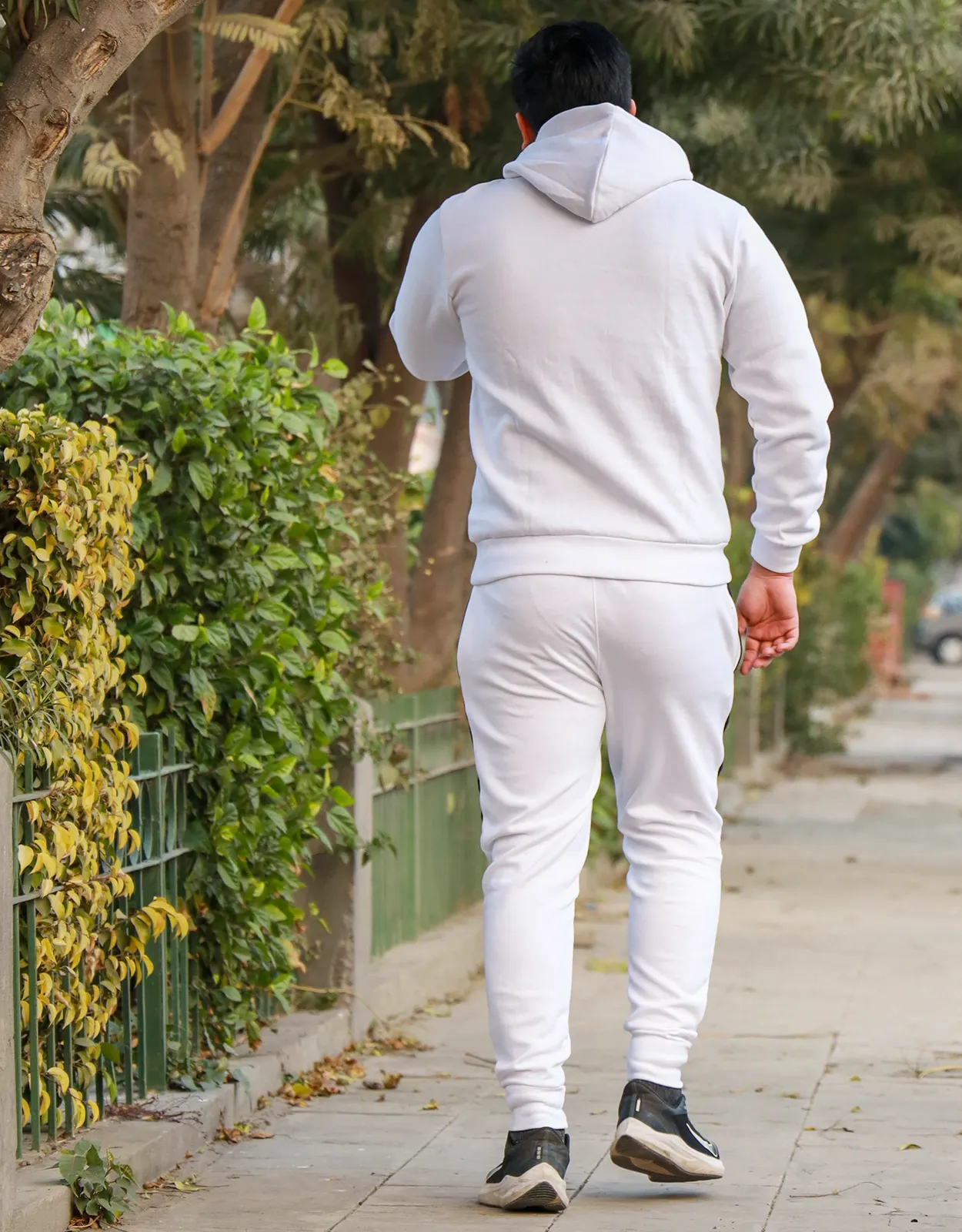 White Fashion Knitted Jogger Pants