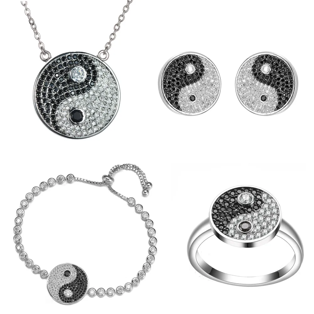 Women's Fashion YinYang CZ Jewelry Sets