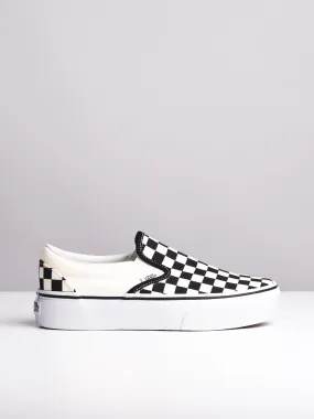 WOMENS VANS CLASSIC SLIP-ON PLATFORM CHECKER CANVAS SHOES