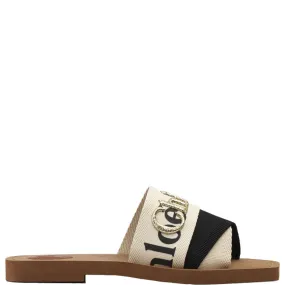 Woody Embroidered Logo Slide, Black /White