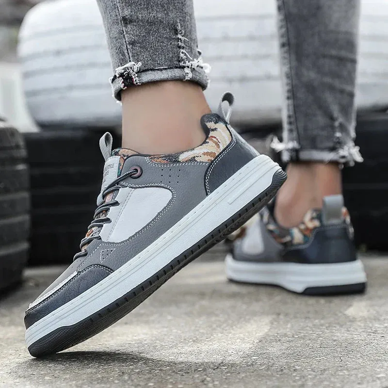 Xituodai  High Quality Mens Sneakers All-match Fashion Men Casual Shoes Genuine Leather Skate Shoes Men Lace-Up Men's Classic School Shoes