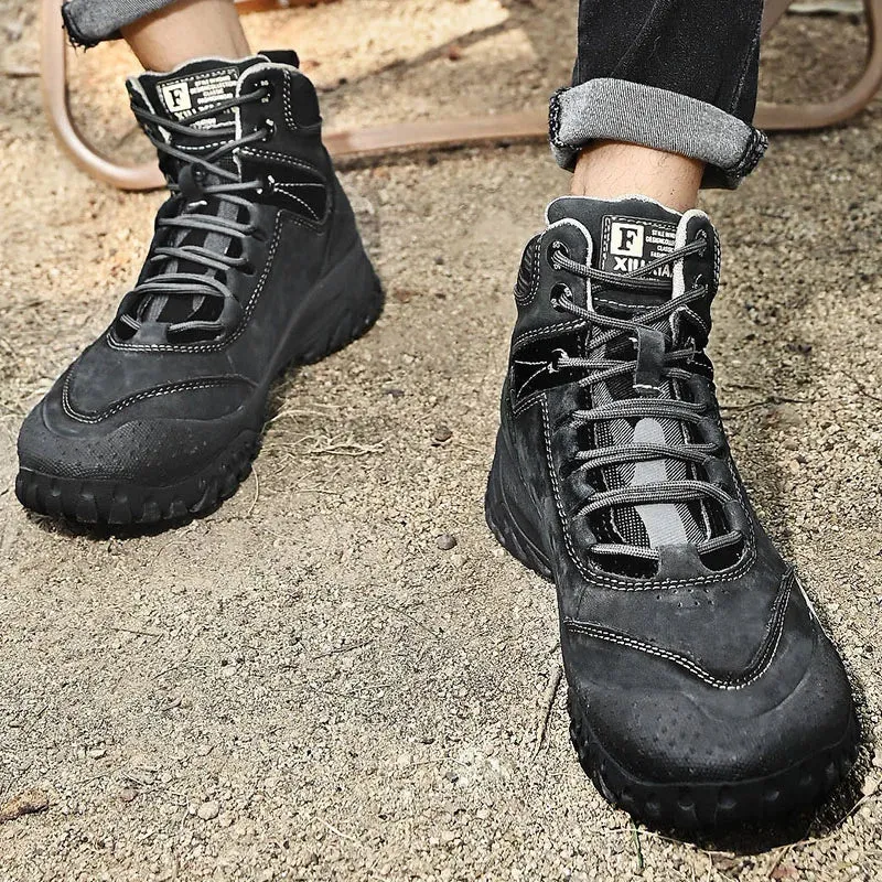 Xituodai  Men's Boots New Autumn Shoes Comfy Casual Boots Lace-up Classic Sneakers Genuine Leather Fashion Walking Shoes Men Boots