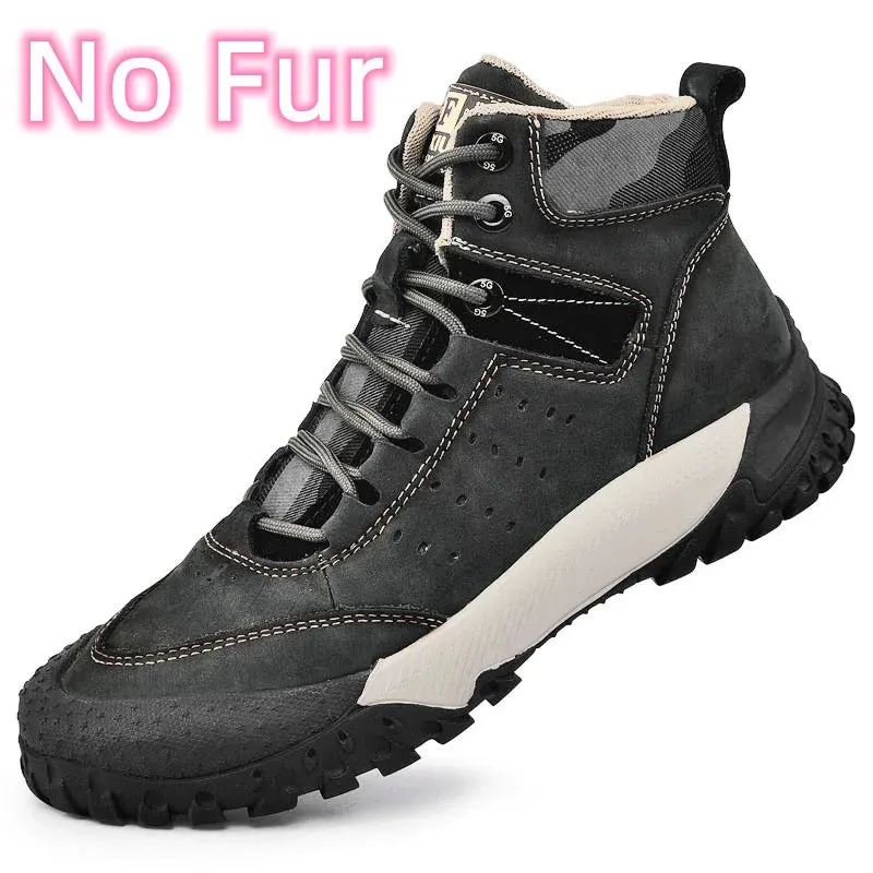 Xituodai  Men's Boots New Autumn Shoes Comfy Casual Boots Lace-up Classic Sneakers Genuine Leather Fashion Walking Shoes Men Boots