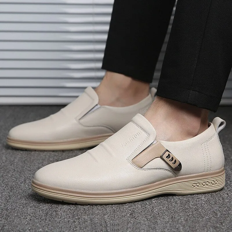 Xituodai  New Arrival Genuine Leather Shoes Men Casual Shoes Cow Leather Brand Male Footwear Soft Comfortable Flat Man Business Shoes 4804