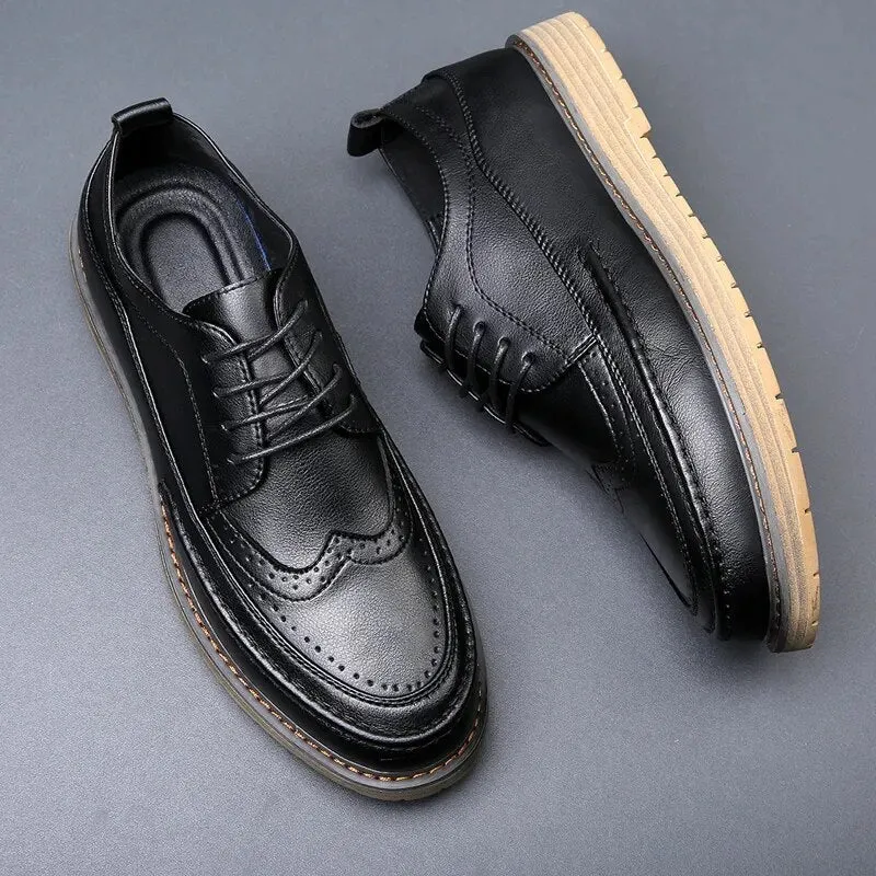 Xituodai  New Men Casual Dress Shoes High Quality Classic Black Oxford Genuine Leather Formal Shoes for Male Party Dinner British Footwear