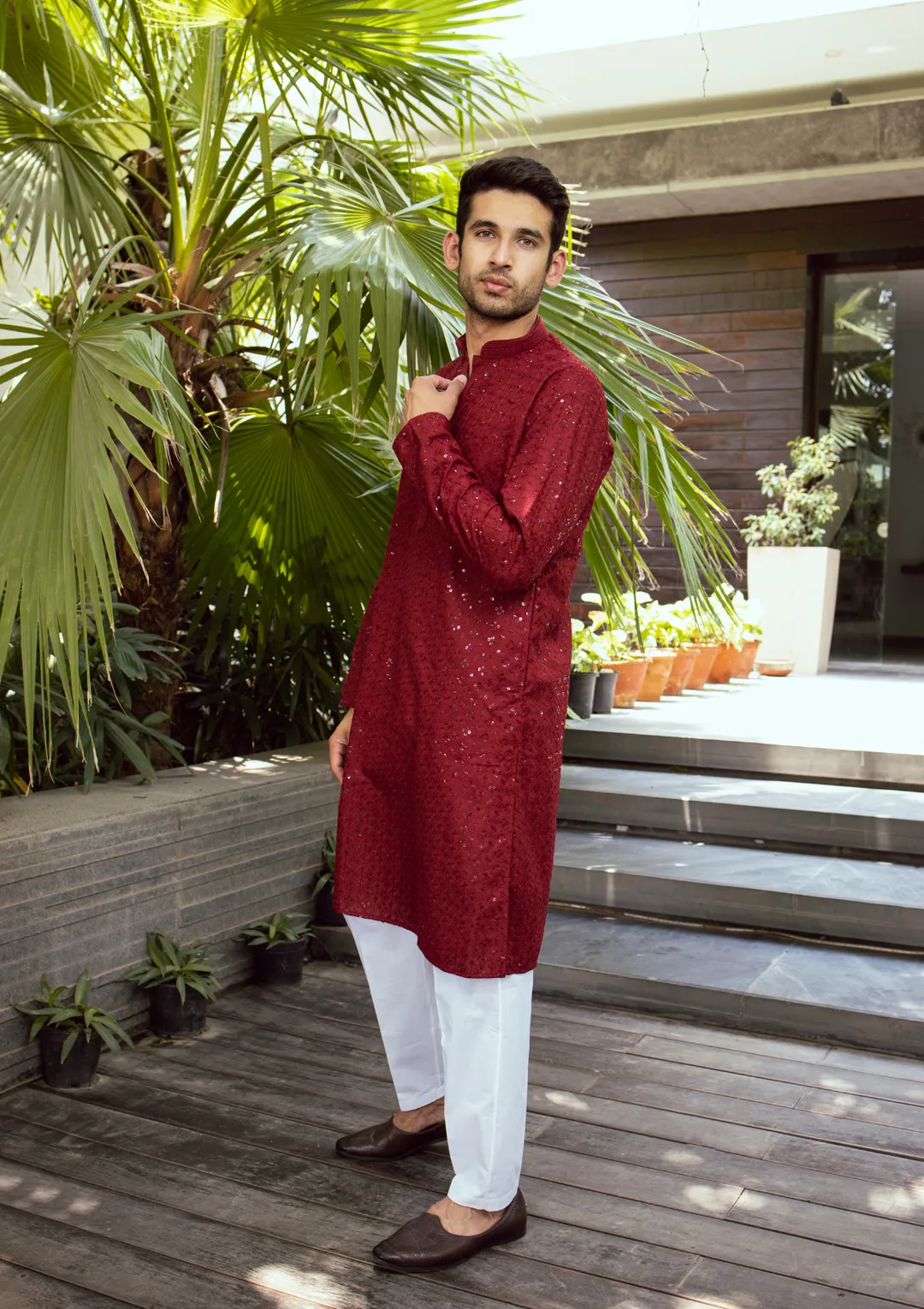 Yellow Kurta & Pyjama For Mens